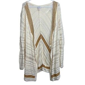 Chico’s Mixed Stitch Crochet Cardigan Size 3 XL (16)